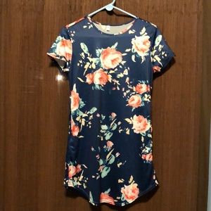 Navy Blue Floral Dress
